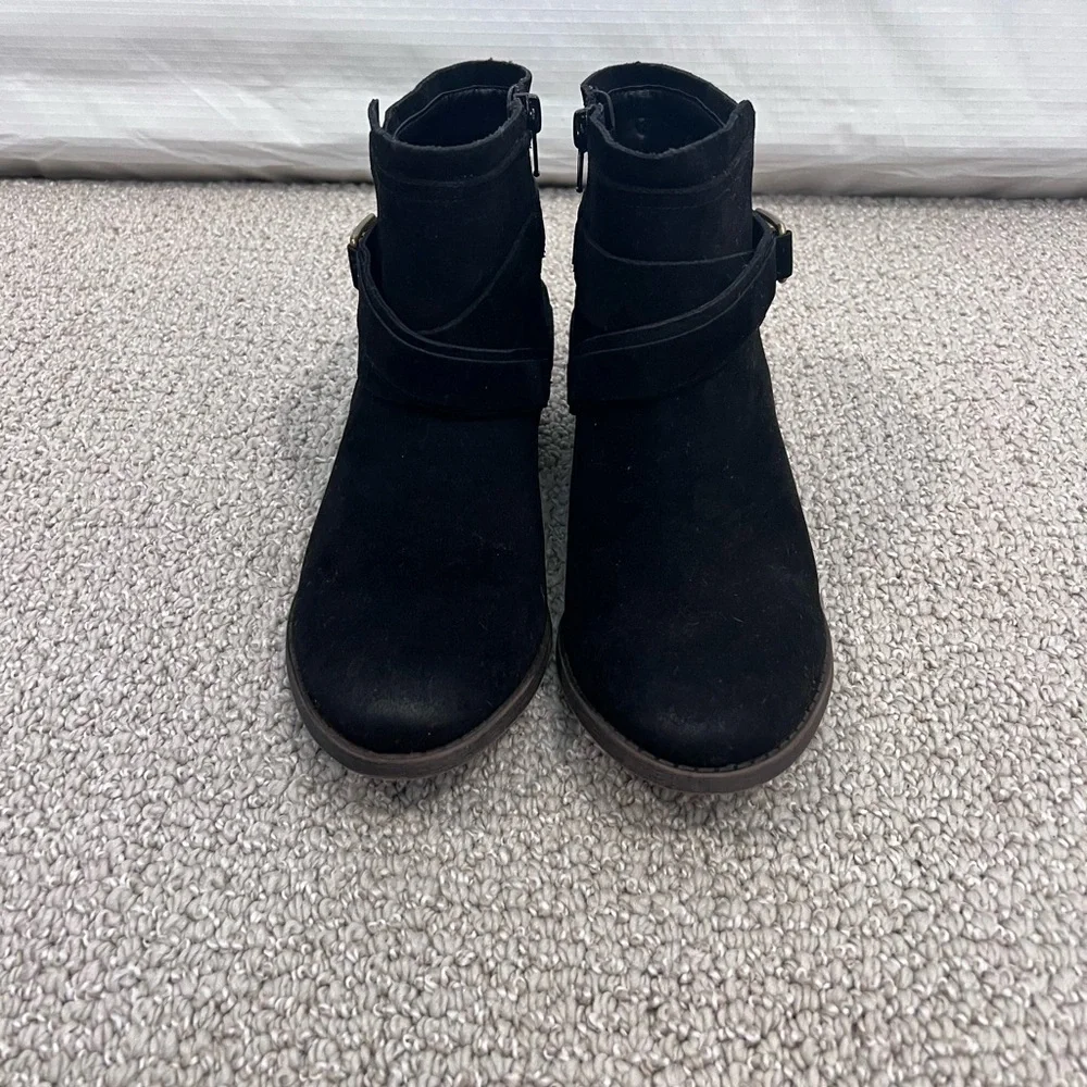 Fergalicious By Fergie Midas Black Women’s Ankle Boots Size 7.5 M New Side Zip,